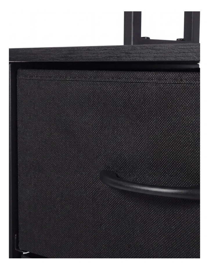 Levede Bedside Table with Charging Station 3 Drawer RGB Light Night Stand Black image 4