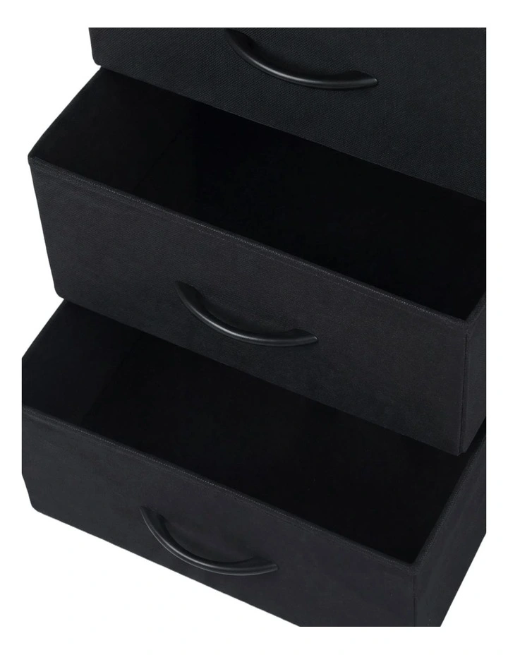 Levede Bedside Table with Charging Station 3 Drawer RGB Light Night Stand Black image 5