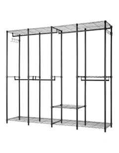 Levede Heavy Duty Clothes Rack Organizer 500kg Carbon Steel Bedroom Black