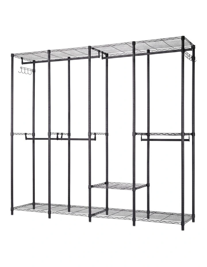Levede Heavy Duty Clothes Rack Organizer 500kg Carbon Steel Bedroom Black image 1
