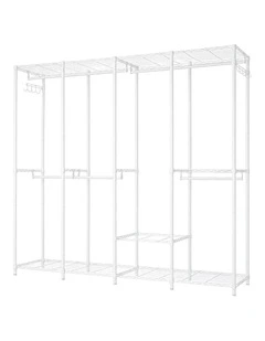 Levede Heavy Duty Clothes Rack Organizer 500kg Carbon Steel Bedroom White
