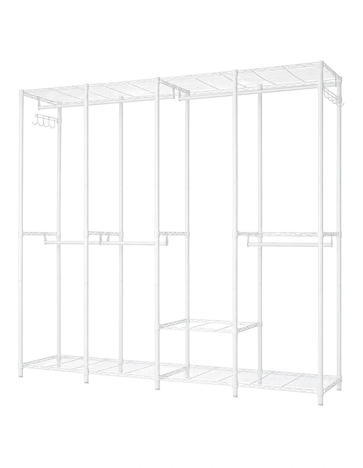 Levede Heavy Duty Clothes Rack Organizer 500kg Carbon Steel Bedroom White image 1