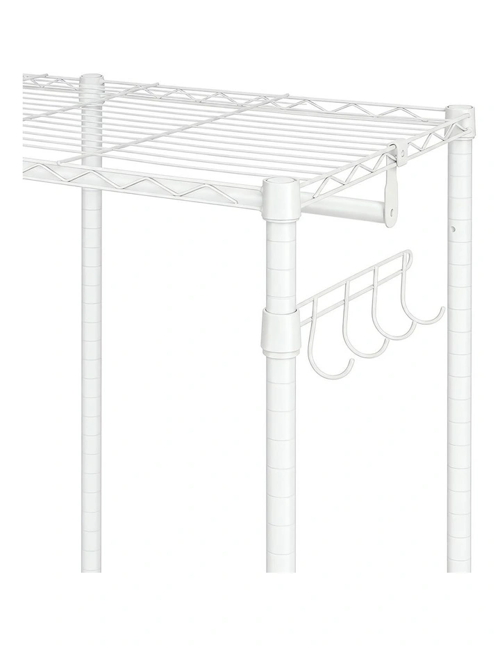 Levede Heavy Duty Clothes Rack Organizer 500kg Carbon Steel Bedroom White image 3
