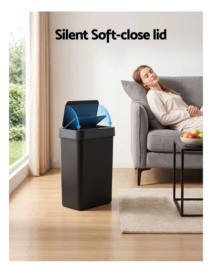 Artiss Rubbish Bin 50L Sensor Kitchen Automatic Motion Plastic Touchless Black image 6
