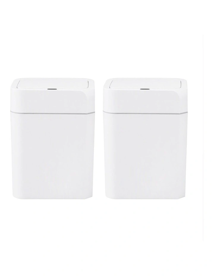 Artiss Rubbish Bin 12L 2-Pack Sensor Kitchen Automatic Motion Touchless White image 3