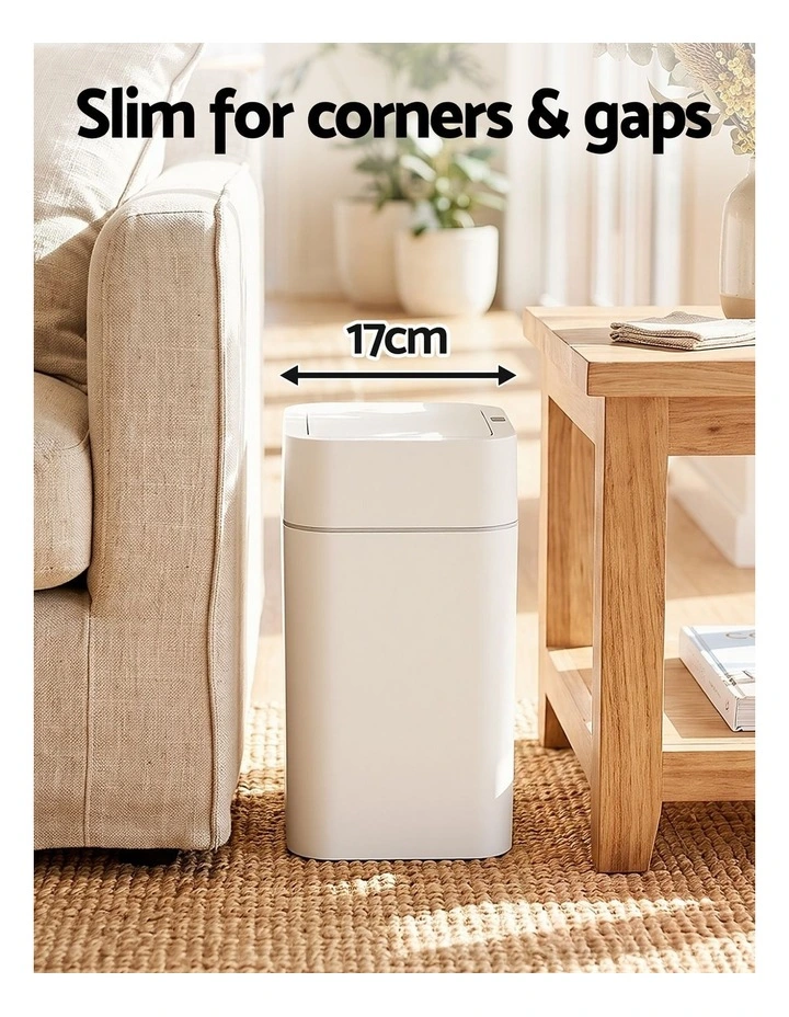 Artiss Rubbish Bin 12L 2-Pack Sensor Kitchen Automatic Motion Touchless White image 4