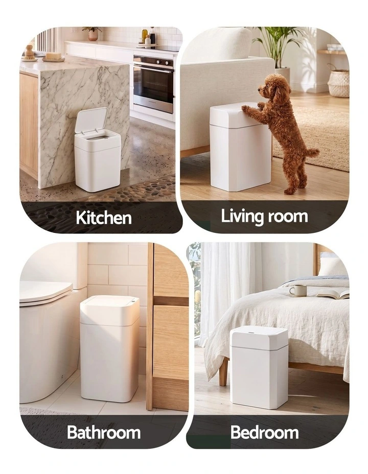 Artiss Rubbish Bin 12L 2-Pack Sensor Kitchen Automatic Motion Touchless White image 6