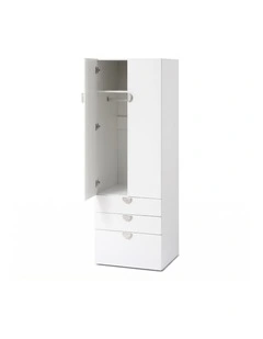 Artiss Wardrobe Cabinet Bedroom Clothes Storage Organiser Cupboard 3 Drawers Shelf Hanging Rod