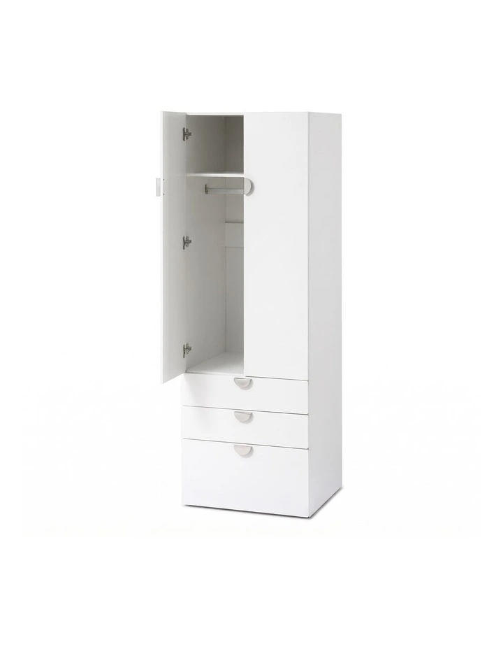 Artiss Wardrobe Cabinet Bedroom Clothes Storage Organiser Cupboard 3 Drawers Shelf Hanging Rod image 1