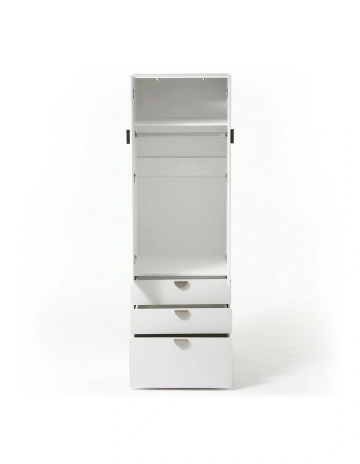 Artiss Wardrobe Cabinet Bedroom Clothes Storage Organiser Cupboard 3 Drawers Shelf Hanging Rod image 3