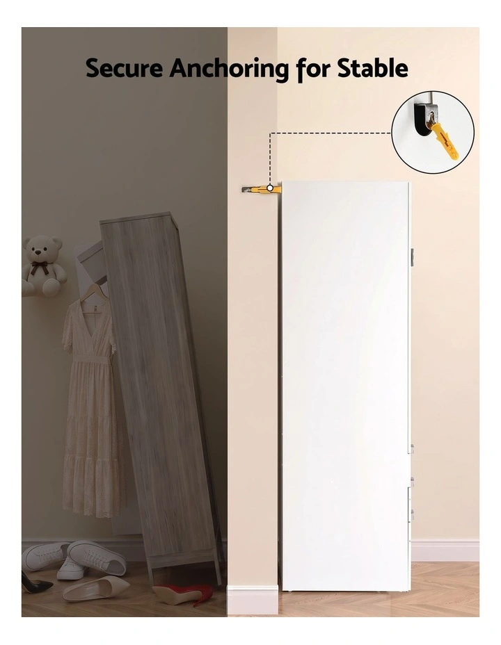 Artiss Wardrobe Cabinet Bedroom Clothes Storage Organiser Cupboard 3 Drawers Shelf Hanging Rod image 6