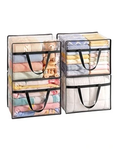 Artiss Blanket Storage Bags 4Pcs 40L PVC Box Clothes Doona Moving Organiser
