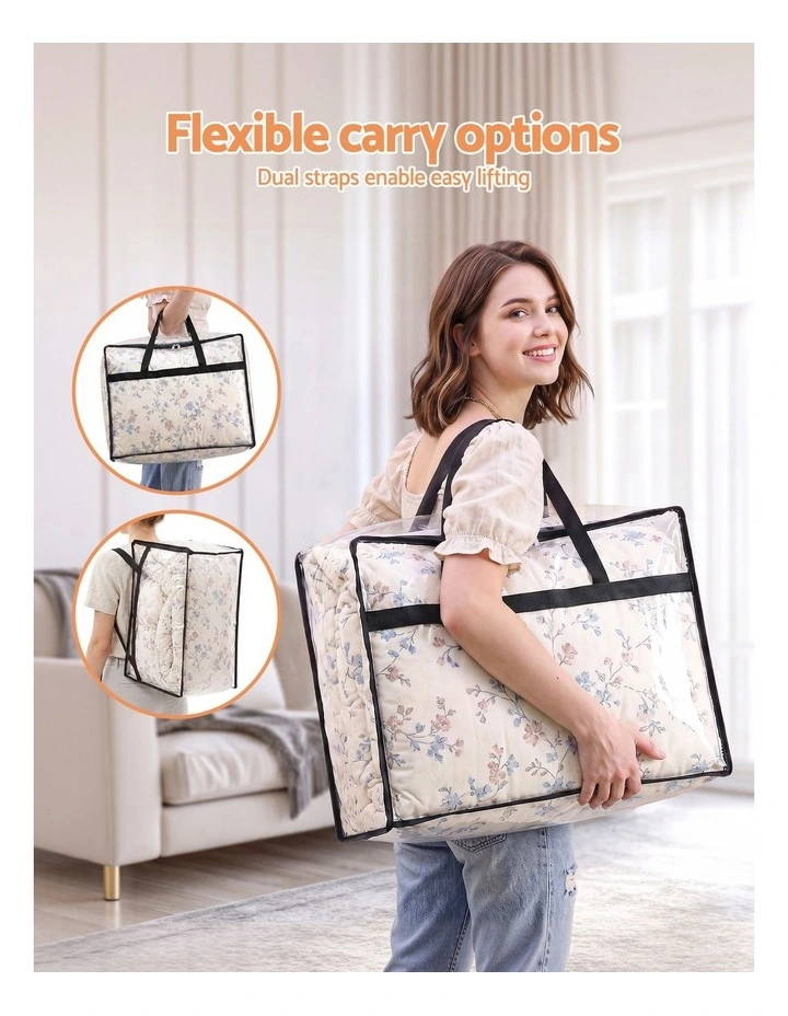 Artiss Blanket Storage Bags 4Pcs 40L PVC Box Clothes Doona Moving Organiser image 5