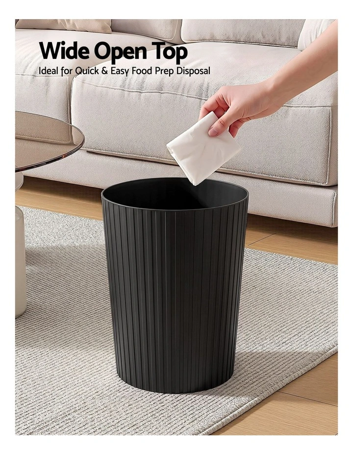 Cefito 8L Open Top Rubbish Bins Waste Bin Trash Can Storage Dustbin Black image 4