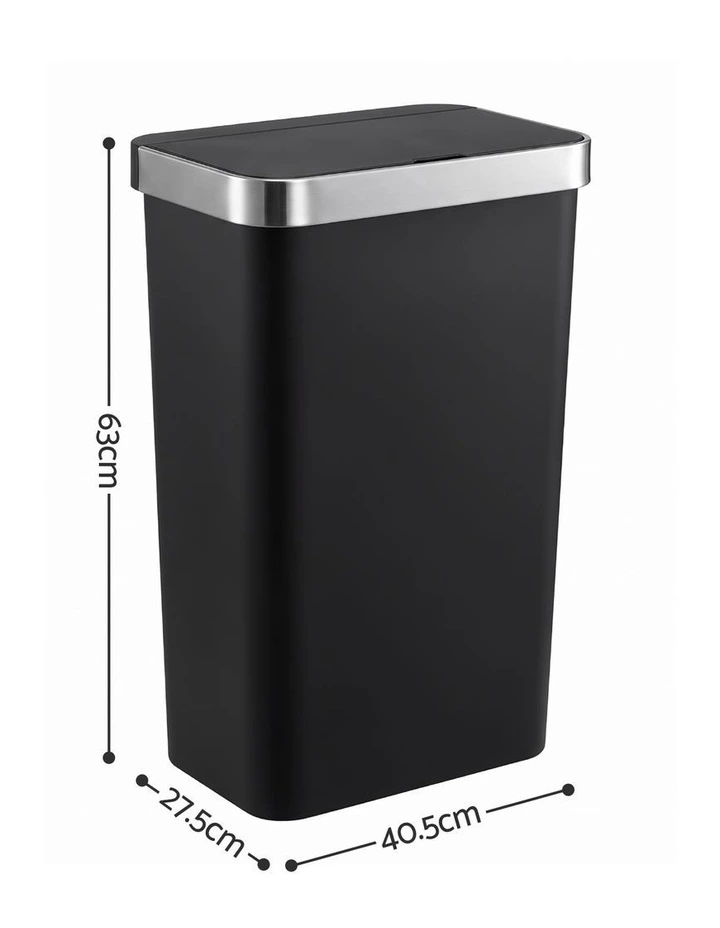 Devanti 50L Motion Sensor Trash Bin Automatic Kitchen Waste Dustbin Black image 2