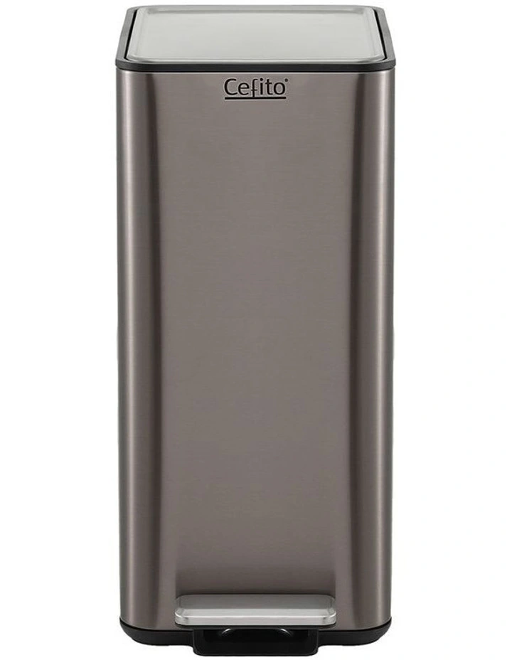 Cefito 15L Pedal Rubbish Bin Slim Carbon Steel Garbage Bin for Home Grey image 3