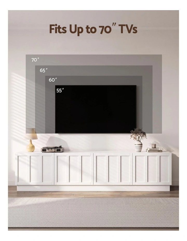 Artiss 180cm TV Unit Entertainment Cabinet Fluted Style Cable Management White image 5