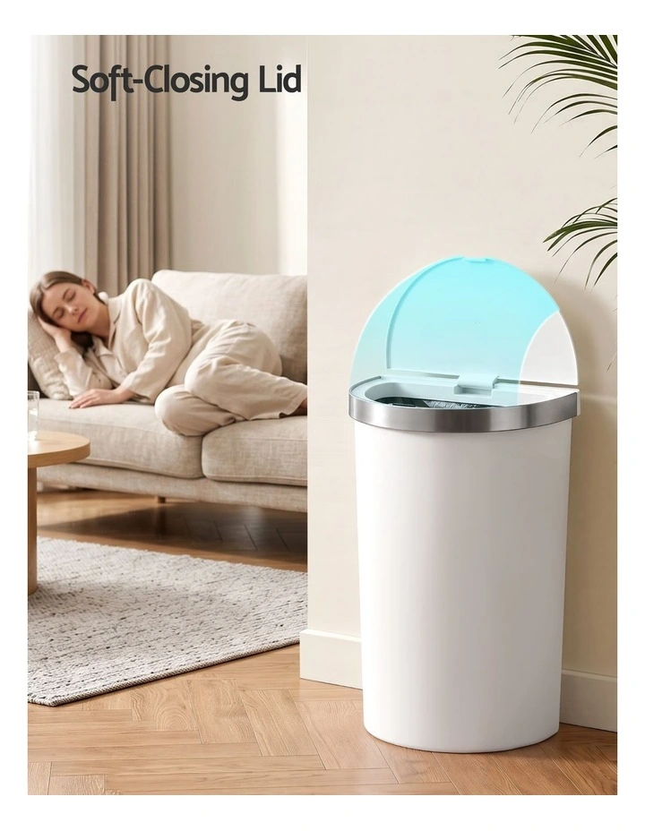 Devanti 50L Motion Sensor Bins Trash Can Kitchen Smart Rubbish Bin D-shape design White image 6