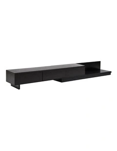 Artiss Extendable TV Unit 200CM 3 Storage Drawers Dark Walnut & Black