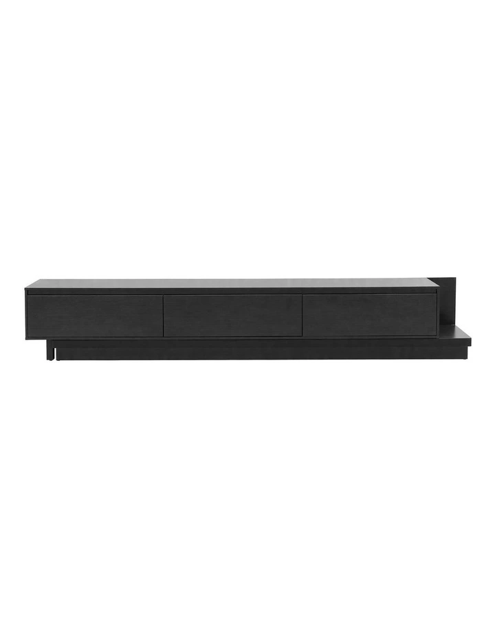 Artiss Extendable TV Unit 200CM 3 Storage Drawers Dark Walnut & Black image 3