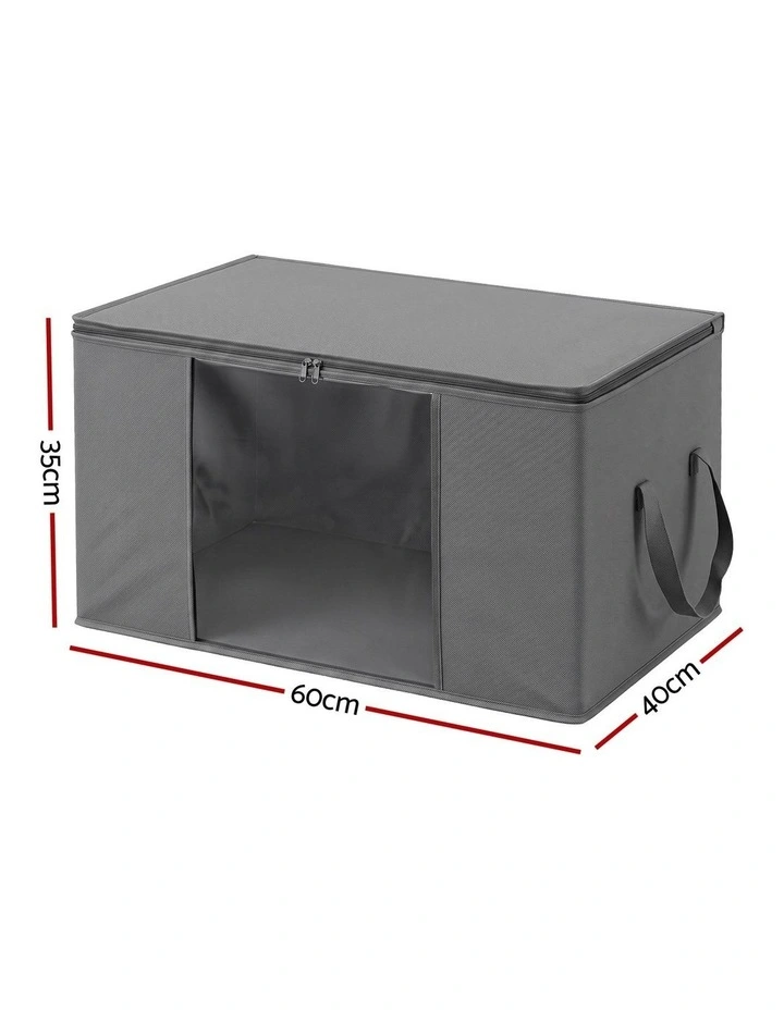 Artiss Blanket Storage Bags Box X4 Clothes Quilt Container 84L Organiser Grey image 2