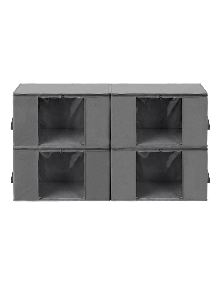 Artiss Blanket Storage Bags Box X4 Clothes Quilt Container 84L Organiser Grey image 3