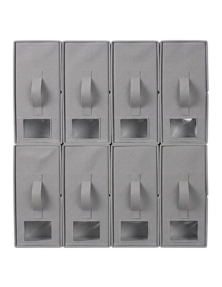 Artiss Bed Sheet Organisers Box Set 8Pcs Storage King Size Bedding Foldable Grey image 3
