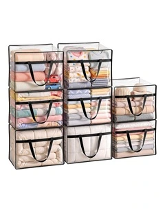 Artiss Blanket Storage Bags 8Pcs 40L PVC Box Clothes Doona Moving Organiser