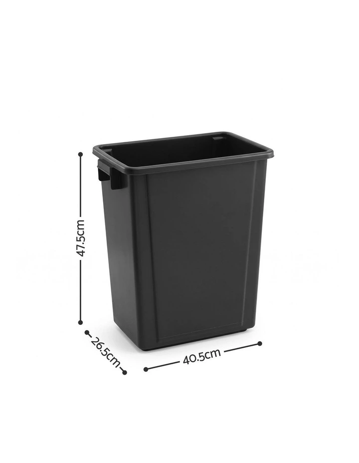 Cefito 35L Rubbish Bin Waste Dustbin Open Top Trash Can Kitchen Office Dark Grey image 2