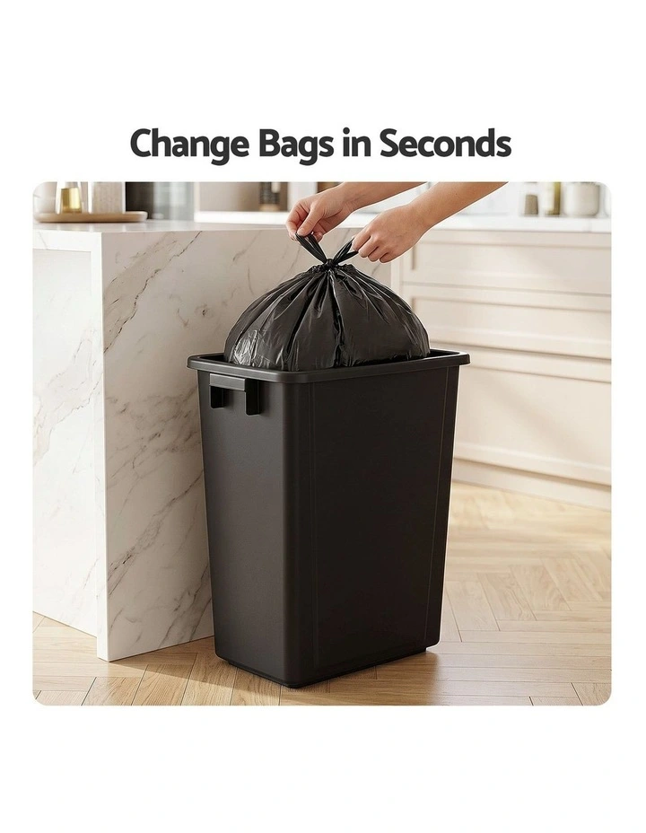 Cefito 35L Rubbish Bin Waste Dustbin Open Top Trash Can Kitchen Office Dark Grey image 5