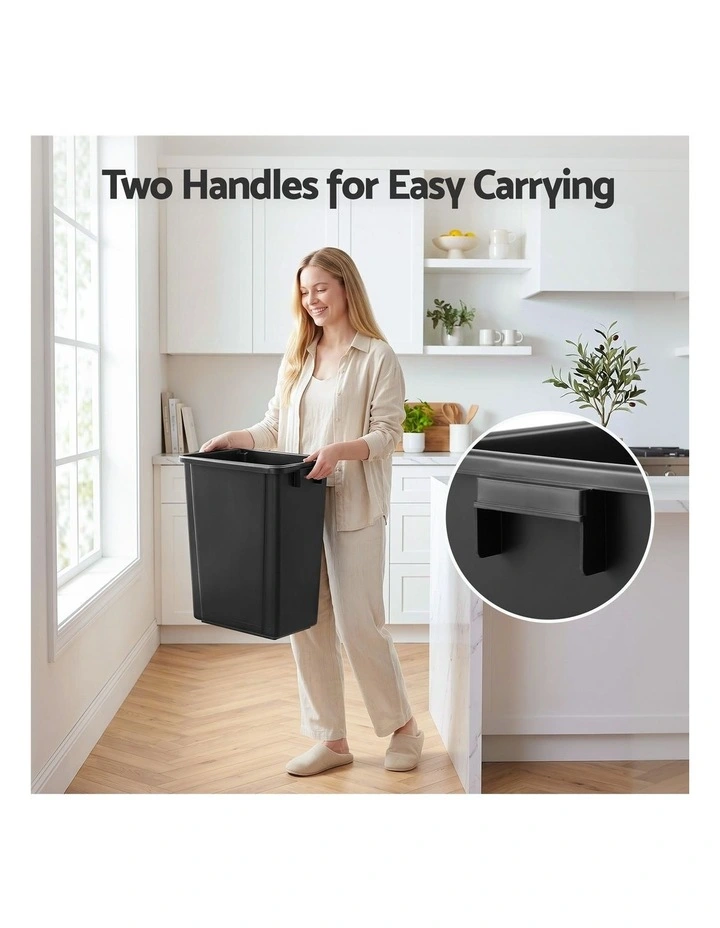 Cefito 35L Rubbish Bin Waste Dustbin Open Top Trash Can Kitchen Office Dark Grey image 6