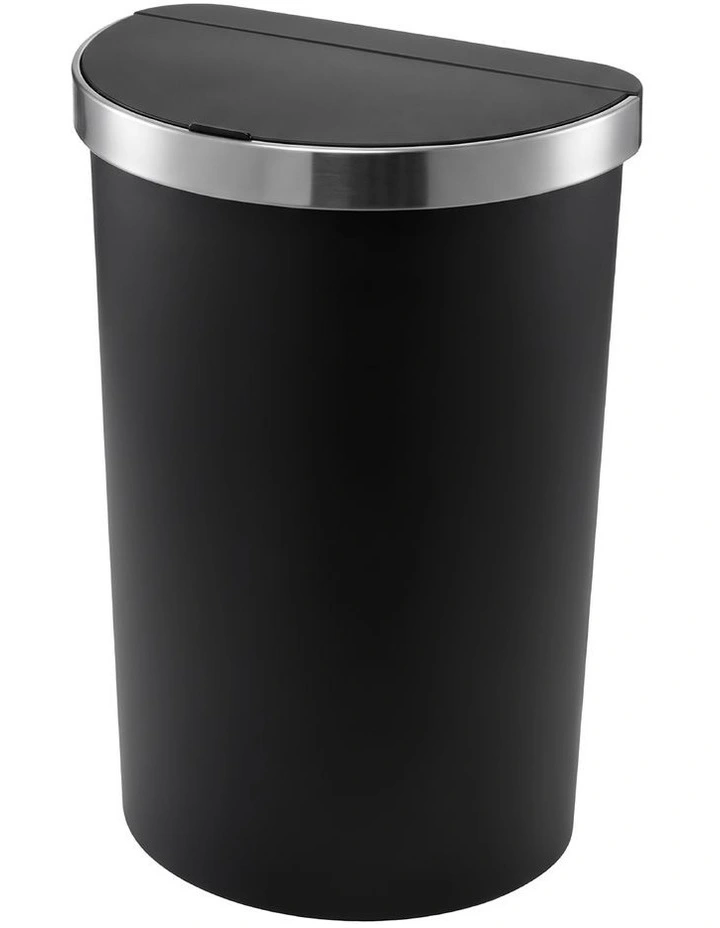 Devanti 50L Sensor Bin D-Shape Trash Can Kitchen Smart Rubbish Bin Black image 1