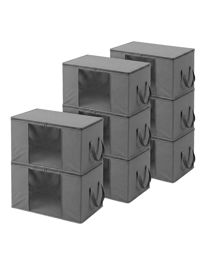 Artiss Blanket Storage Bags Box X8 Clothes Quilt Container 84L Organiser Grey image 1