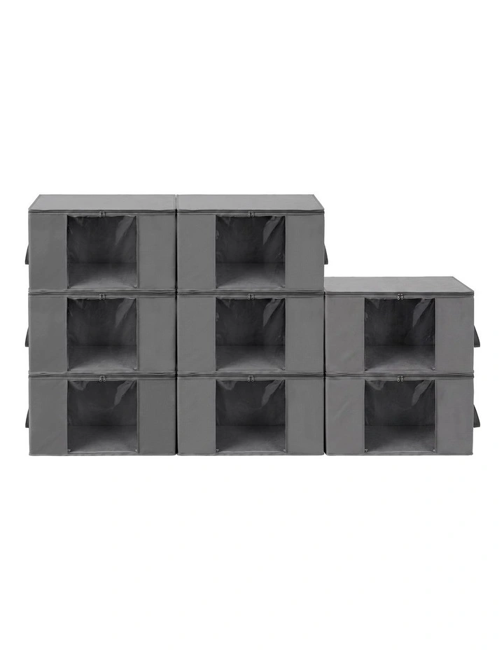 Artiss Blanket Storage Bags Box X8 Clothes Quilt Container 84L Organiser Grey image 3