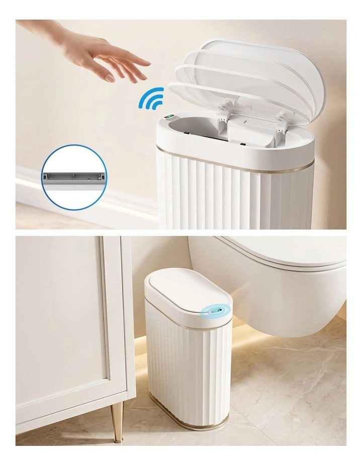 Devanti Sensor Bins 7L Motion Sensor Trash Can Slim Touchless Automatic Waste Bin White image 4