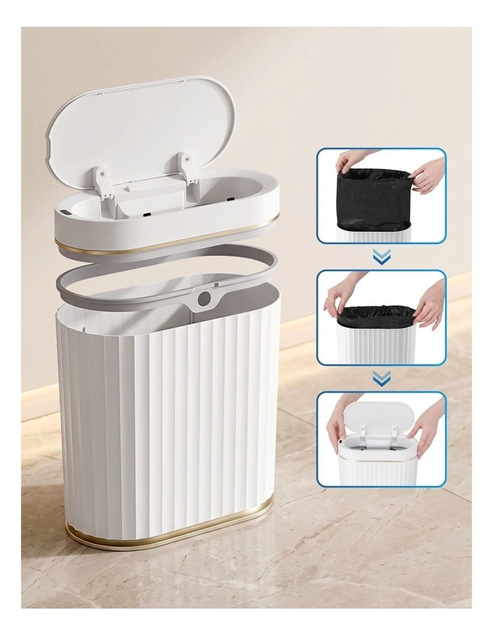 Devanti Sensor Bins 7L Motion Sensor Trash Can Slim Touchless Automatic Waste Bin White image 5