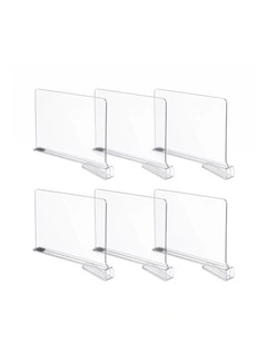Artiss 6 Pack Closet Organizers and Storage Clear Shelf Dividers