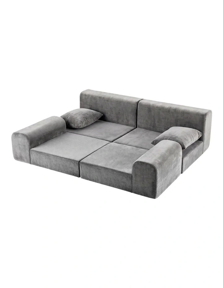 Artiss 5-in-1 Convertible Sofa Bed Floor Mattress Modular Boneless Curved Couch image 3