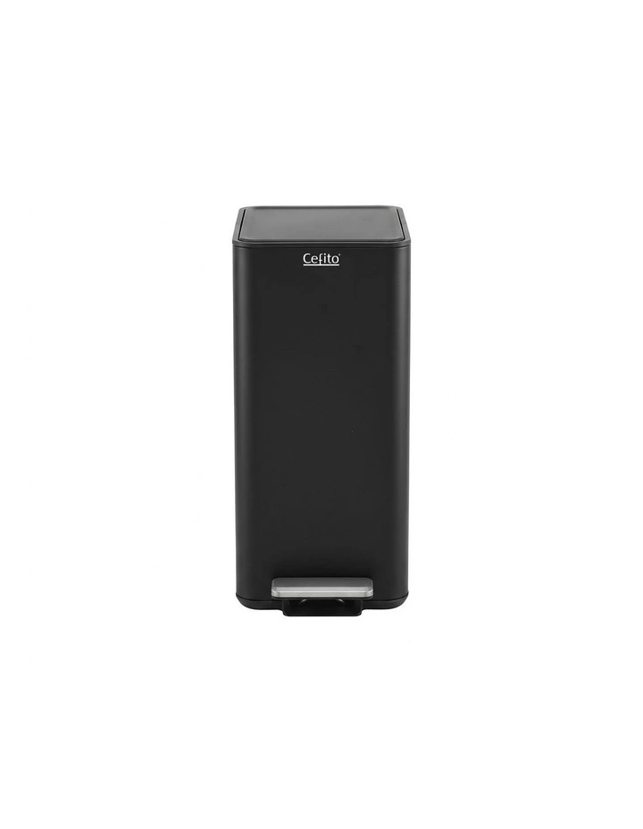 Cefito 15L Pedal Rubbish Bin Slim Carbon Steel Garbage Bin for Home Black image 3