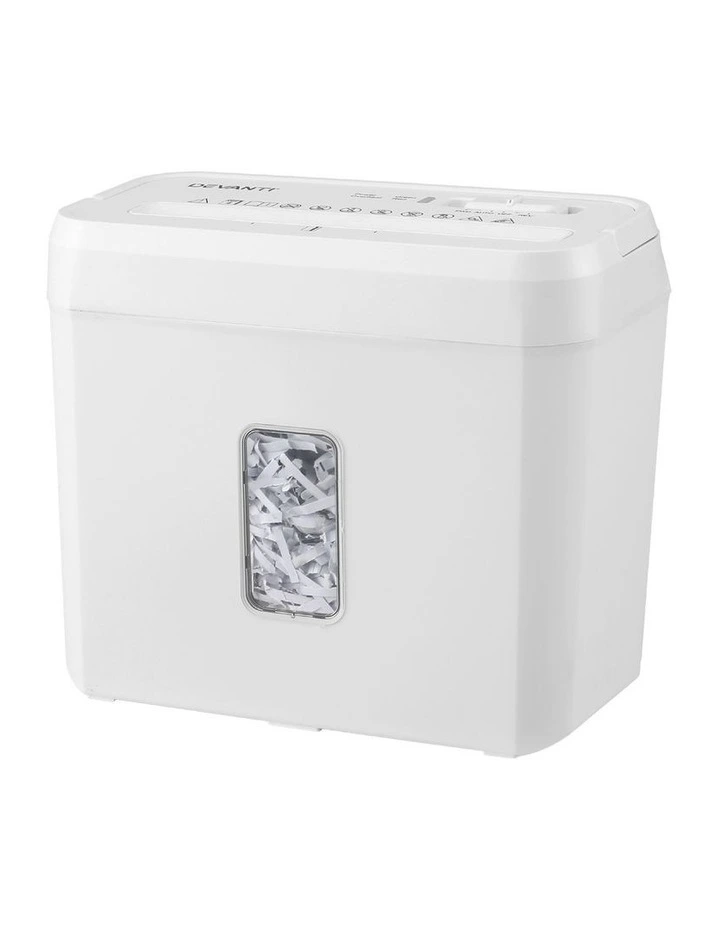 DEVANTI 8L Small Tabletop Paper Shredder 4 Sheet P4 Cross Cut Home Office image 1