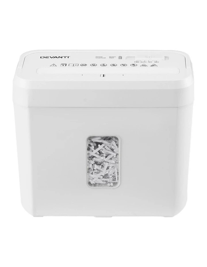 DEVANTI 8L Small Tabletop Paper Shredder 4 Sheet P4 Cross Cut Home Office image 3