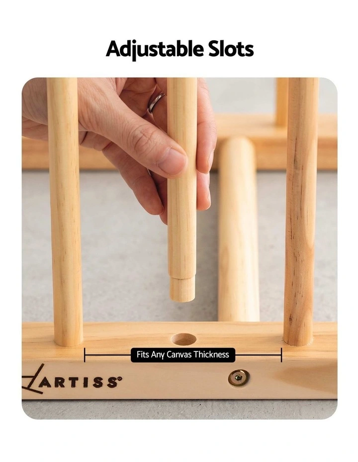 Artiss Wooden Art Drying & Canvas Storage Rack with Caster Wheels for Studio,Galleries,Classroom image 4