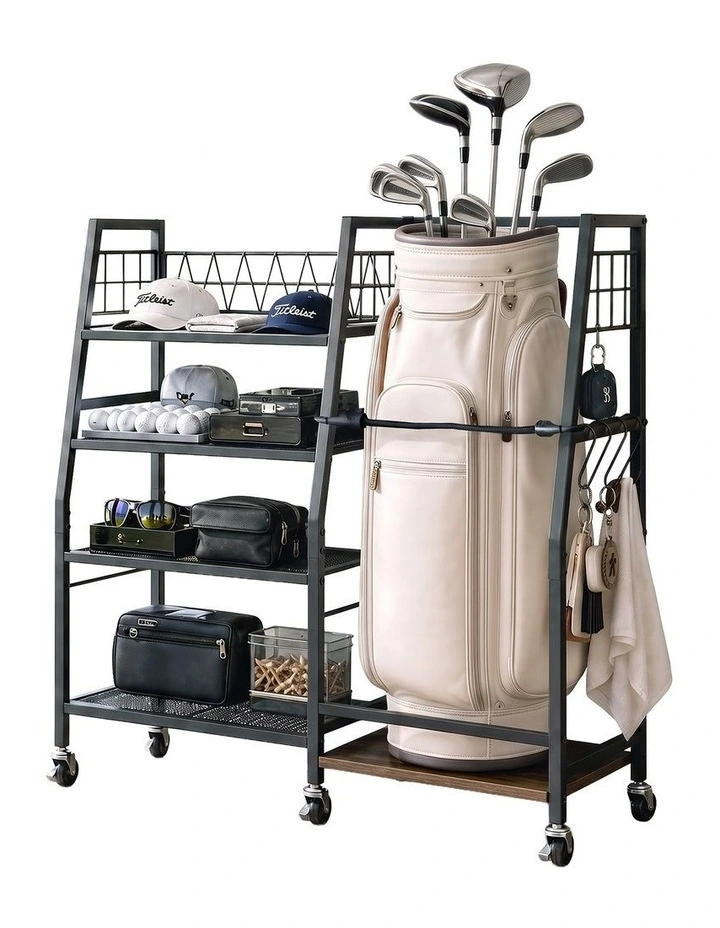 Everfit Golf Bag Storage Rack Golf Organizer Hold 1 Bags 4 Shelves image 1