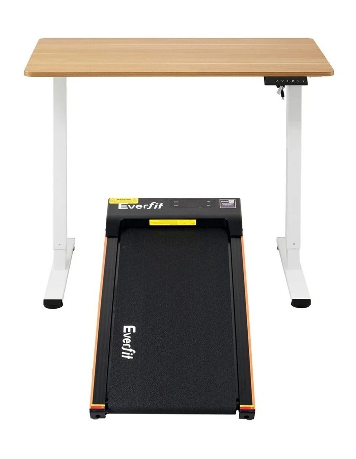 Artiss 100cm Standing Desk Treadmill Motorised Natural Wood image 3
