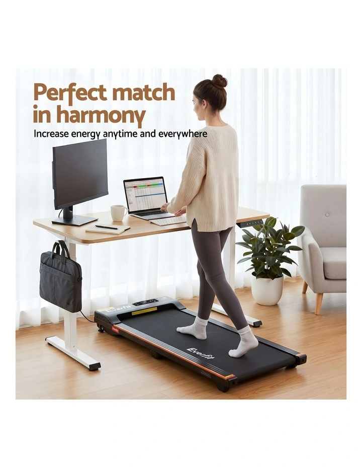 Artiss 100cm Standing Desk Treadmill Motorised Natural Wood image 4