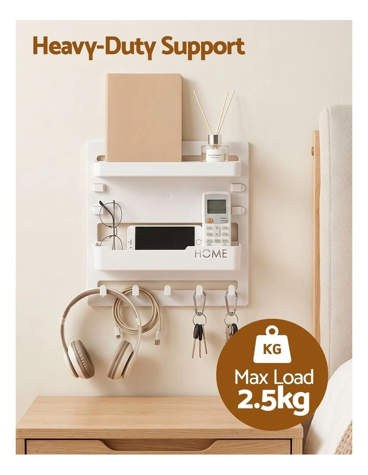 Artiss Wall-Mounted Bedside Shelf Floating Nightstand Organizer Self-Adhesive No-Drill Storage image 5