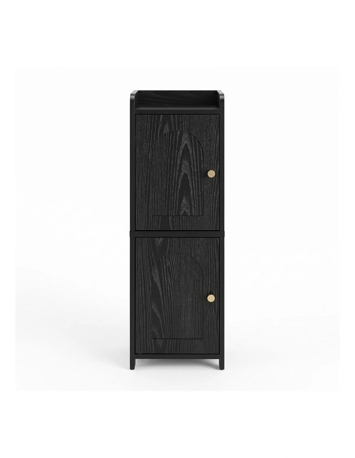 Artiss Bathroom Storage Cabinet Freestanding Cupboard Narrow Floor Shelf Black image 3