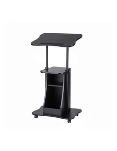 Artiss Mobile Podium Stand with Lockable Wheels Height Adjustable Laptop Desk Black