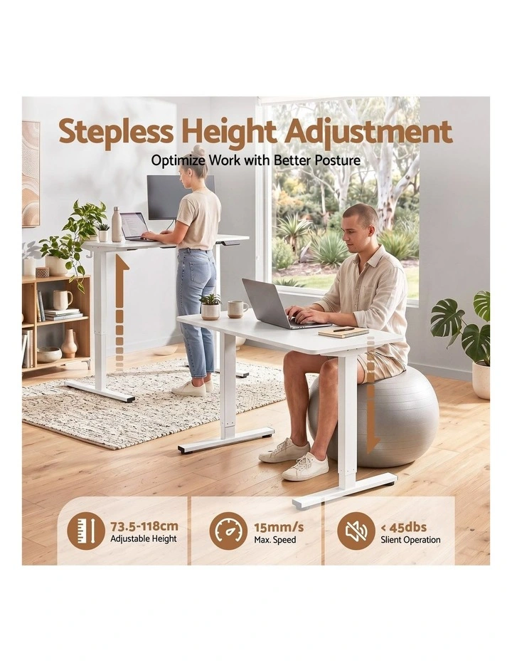 Artiss 100cm Standing Desk Treadmill Motorised Home Office White image 6