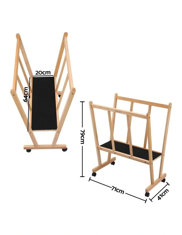 Artiss Wooden Art Display and Drying Rack with Castors for Canvas and Prints image 2